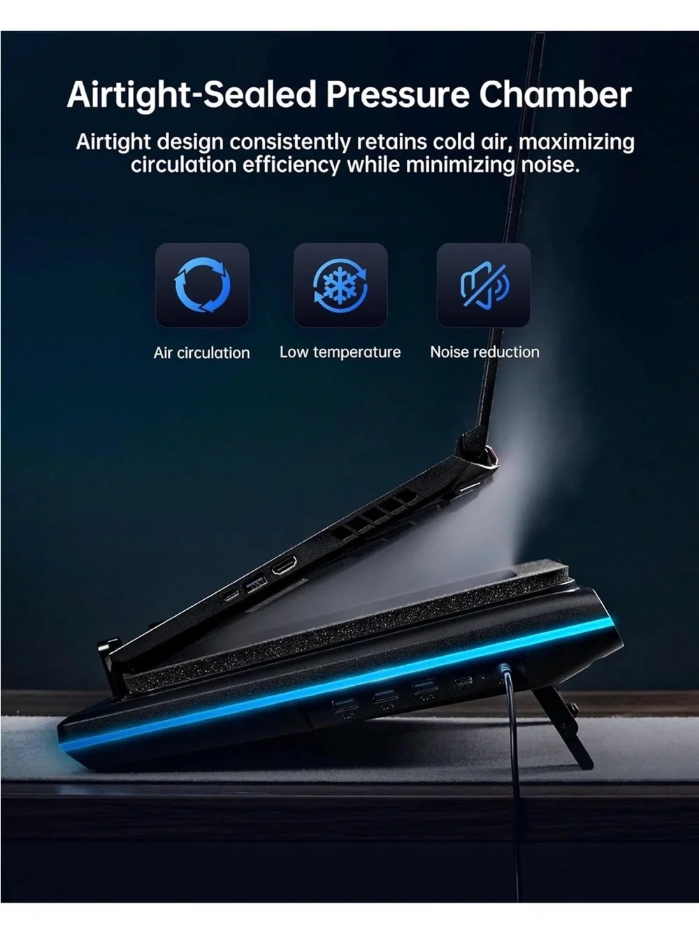 New Open Box llano V12 Ultra Laptop Cooling Pad with Smart Software Control, RGB